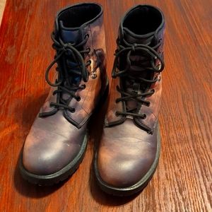 Unisex Combat-Style Boots with Horse Graphic